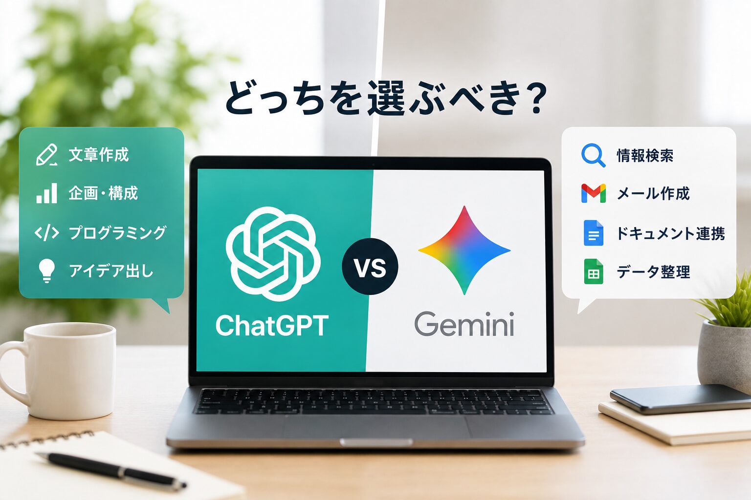 ChatGPT Gemini 違い